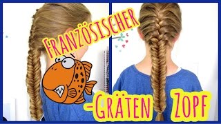 💗französischer Fischgrätenzopf💗Flechten Basics💗Frisur für Mädchen [upl. by Tulley400]