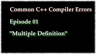 Common C Compiler Errors 01  quotMultiple Definitionquot of  quotfirst defined herequot [upl. by Kaila96]