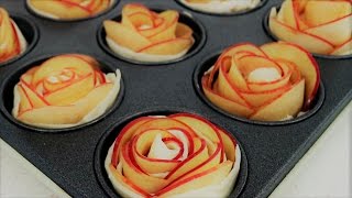 Baked Apple Rose Tarts with Honey Butter Recipe  Dessert Ideas [upl. by Arin]