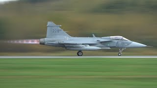 Saab JAS 39 Gripen Power  Full Afterburner Takeoffs [upl. by Aned301]