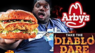 Arbys NEW SPICY Diablo Chicken Sandwich SUPER HOT [upl. by Dionis549]