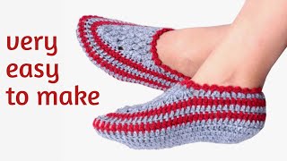 How to crochet woolen ladies shoescrochet socks tutorialcrochet shoes for beginners [upl. by Odnamla]