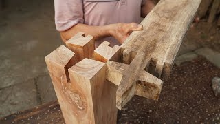 Amazing Connect No Screw With Japanese Woodworking Joints Skills Making Tensegrity Wood Structure [upl. by Delwyn]