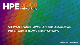 SDWAN Feature Background information about the AWS Transit Gateway [upl. by Lyrehc443]