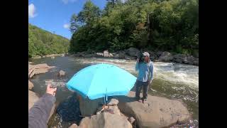 Ohiopyle 8 Sept 2024 Rafters at Cucumber Rapids boulder field [upl. by Nel]