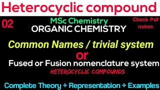 Fused or Fusion nomenclature system For Heterocyclic compounds  ORGANIC CHEMISTRY •Msc Chemistry• [upl. by Anailuig]