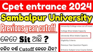 Sambalpur University previous year CPET cutoff CPET previous year cutoffOdisha Pg previous cutoff [upl. by Dublin]