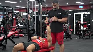 ترايسبس دمبلص مفرد مستوي جانبي One Arm Pronated Dumbbell Triceps Extension [upl. by Assirolc]