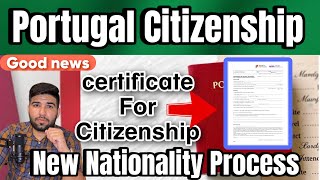 Certificate for Portugal Citizenship  Nationality Time Certificate  Portugal immigration [upl. by Hsirk]