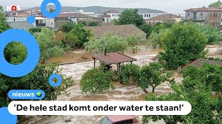 Na bosbranden nu overstromingen in deel van Griekenland [upl. by Pall]