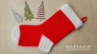 How to Crochet Christmas Stocking DIY Tutorial and Pattern for Easy and Quick Gifts [upl. by Kcirderfla]