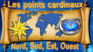 Géographie les points cardinaux nord sud est ouest en français [upl. by Alyek]