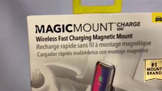 Scosche MagicMount Wireless Charger Charging Magnetic Vent Mount MQ2VXT 112018 [upl. by Casteel]