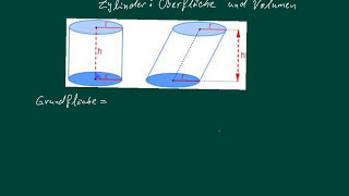 Zylinder Volumen Mantelfläche und Oberfläche berechnen [upl. by Nevur]