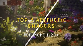 Top 3 aesthetic shaders for Mcpe 120 🍓  Render dragon  MCPE 120 [upl. by Arotahs301]