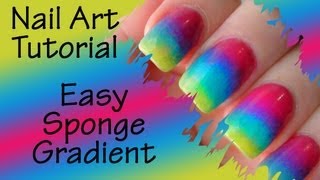 Nail Art Tutorial  Sponge Gradient  Ombre Nails  version 2 [upl. by Suiratnauq]