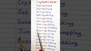 Ing Words। Suffix Words। ing suffix [upl. by Butcher]