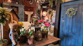 Old Fashioned Inspired Decorating Holiday Spring Antique Cottage Farmhouse at Bridgewater Primitives [upl. by Brenan]