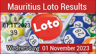 Mauritius Loto Results For 1 November 2023  Loto Mauritius Draw 01112023 [upl. by Eyahc]