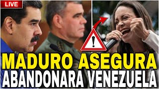 ÚLTIMO MARIA CORINA ABANDONARÁ VENEZUELA ASEGURÓ MADURO “SUCIA ESTRATEGIA” [upl. by Eireva]