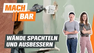 Wände spachteln und ausbessern  OBI [upl. by Attolrac]