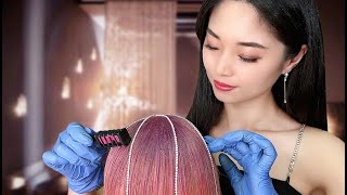 ASMR Sleep Inducing Kpop Hair Dye amp Styling [upl. by Atinna]