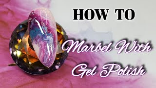 How To Gel Marble  Marble using Gel Polish  Easy Nail Art 2021 [upl. by Annahvas]