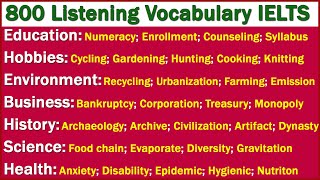 800 Repeated and Most Commonly Used Listening Vocabulary for IELTS [upl. by Fannie]