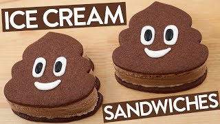 POOP EMOJI ICE CREAM SANDWICHES  NERDY NUMMIES [upl. by Zetrom]