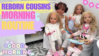 Reborn Doll ROLEPLAY Routine with FOUR Dolls 🥣🥛🪥 Morning Routine reborn roleplay dolls [upl. by Millicent301]