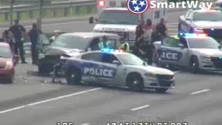 Tennessee Bad Driver Crashes Into Knoxville PD Unit On A Traffic Stop PotatoCam [upl. by Rori]