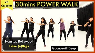 30mins DAILY  POWER WALK  Bollywood Dance Workout  Easy Exercise to Lose weight 35kgs [upl. by Reinaldo]