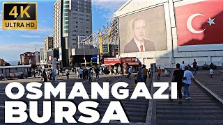 Osmangazi Walking Tour  Exploring Bursa City Turkey Afternoon Walk  Grand Mosque Grand Bazaar 4k [upl. by Nesta643]