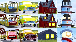 EVOLUTION OF MONSTERS BUS EATER CAR EATER HOUSE HEAD LIGHTHOUSE GMOD [upl. by Ervin547]