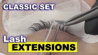 CLASSIC LASH EXTENSIONS lash tutorial complete process from start to finish [upl. by Edyaj]