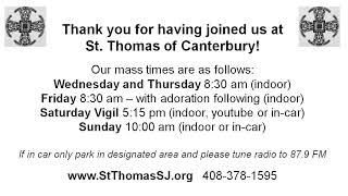 Sunday Vigil Mass 515 PM  021024 St Thomas of Canterbury San Jose [upl. by Bum]