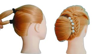 Side Bun Hairstyle  Party Hairstyle  Bridal Hairstyle  Easy Hairstyle  sumis Hairstyle [upl. by Rovner14]