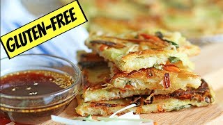 EASY GLUTENFREE KOREAN VEGETABLE PANCAKES YACHAEJEON 야채전  VEGAN [upl. by Giselle]