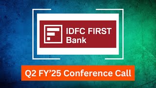 IDFC FIRST Bank Q2 2025 Conference Call conferencecall concall earningscall idfc idfcfirst [upl. by Vite]