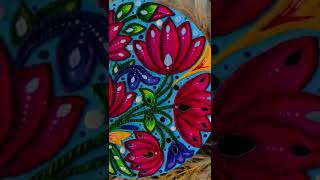 shapla ful art art lippanart shortsreelsBangladesh [upl. by Fennessy714]