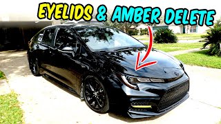 BEST MODS 2020 Corolla HEADLIGHTS Eyelids Taillights DRL Tint amp Amber Delete [upl. by Ddahc]