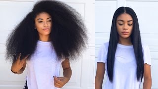 Curly to Straight Hair Tutorial updated  How to Get Rid of Frizzy Ends  jasmeannnn [upl. by Iong112]