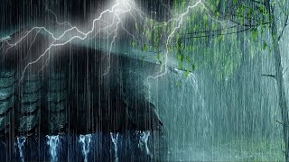 ⚡ Powerful Thunderstorm at Night  Terrible Rainstorm amp Very Intense Thunder Sounds on Tin Tent Roof [upl. by Marcelo68]