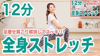 【全身ストレッチ】2000万回再生された12分間の全身ストレッチ最新版！筋トレ前後にもおすすめ！【ダイエット】 [upl. by Wightman]