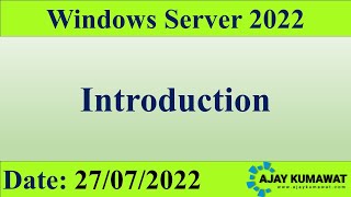 Introduction to Windows Server  Windows Server 2022  Windows Server Full Course in Hindi  MCSA [upl. by Eitsim838]