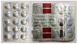 CTD T 12540 mg  Chlorthalidone and Telmisartan Initial Antihypertensive Drug  CTDT Tablet [upl. by Edlihtam]