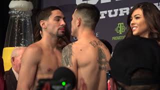 MUST SEE Brandon Rios vs Danny Garcia fiery weigh in and faceoff EsNews Boxing [upl. by Nidnarb]