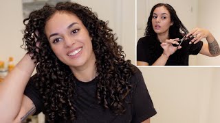 DIY ✨ LOCKEN NASS SELBER SCHNEIDEN 💇🏽‍♀️  Stufen und Spitzen zuhause selber schneiden✨ IamAniva [upl. by Hodess510]