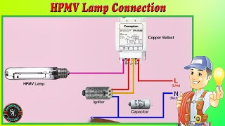 HighPressure Mercury Vapour LampHPMV  HighPressure Sodium Vapour Lamp HPSV Connection Diagram [upl. by Nedlog]