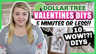 10 NEW DOLLAR TREE Valentines DIYS 2022 5 minutes or less Krafts by Katelyn [upl. by Kaila]